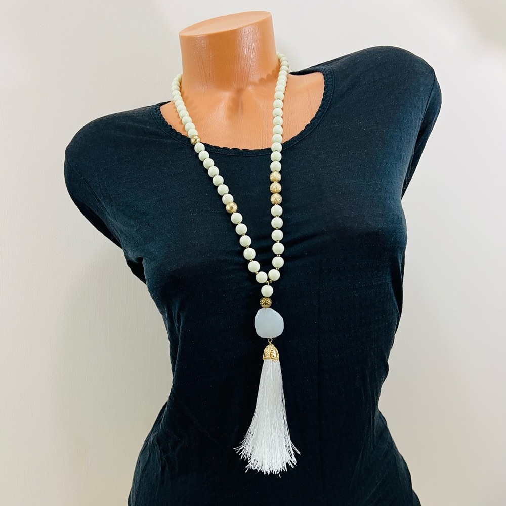 Women’s Jewelry Tasel Long Bead Necklace